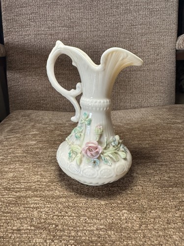 Stunning belleek floral jug - stunning,