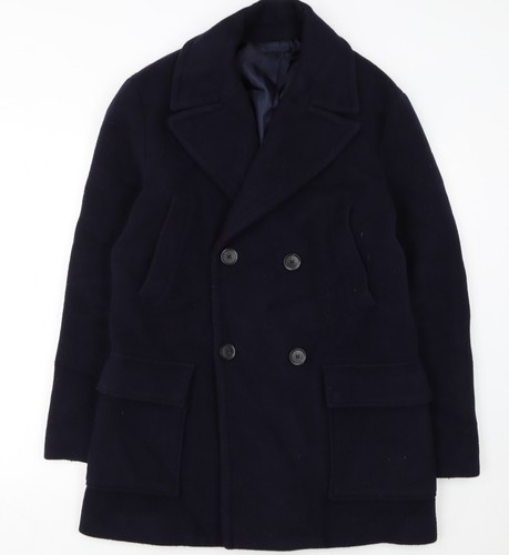 Mango man navy wool blend - blend, pea