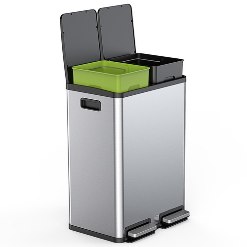 Trash can with - trash,