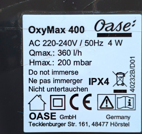 Oase oxymax 400 - oase, diaphragm