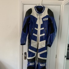 Protec Motorcycle Leathers 1 Piece Size 42 Blue And White