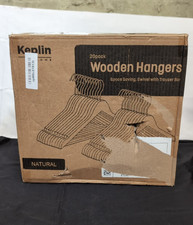 KEPLIN Strong Natural Wood Wooden Coat Hangers 20Pack(box damaged)