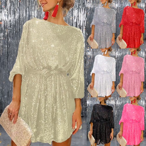 Women sequin long sleeve - long, mini