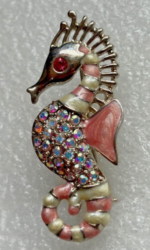 Seahorse brooch enamel - seahorse,