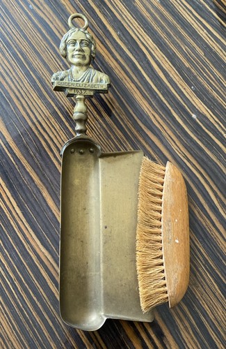 Vintage brass crumb - tray, queen