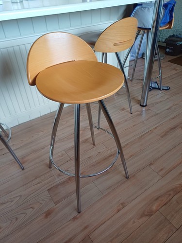 Oak and chrome - chrome, bar