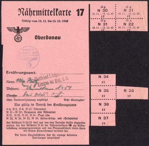 Food rations coupon wwii - food,