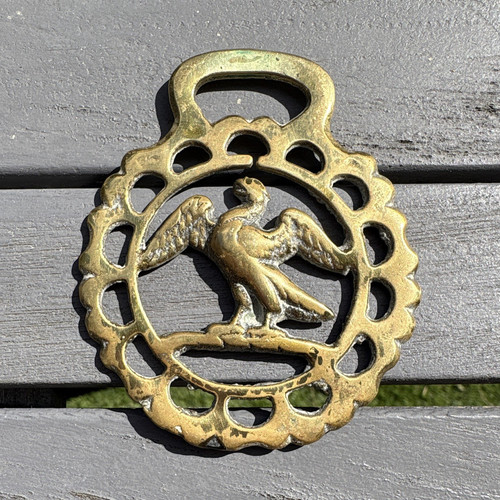 Brass horse brasses plaque - brass,