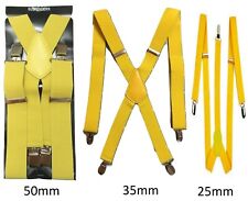 Men's Heavy Duty Strong Grip Metal Clips Braces Suspender Adjustable Trouser