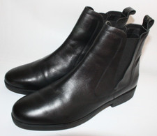 Joules Ladies Black Leather Chelsea Boots Moc Croc Accent Size UK 8 EU 42