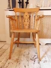 Early 1900s Grandfather Fiddle Back Farmhouse chair. Adult size.