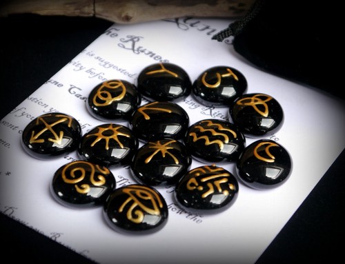 Witches runes bag black - runes, &