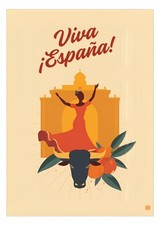 Spanish Vintage Poster Spanish Art Wall Print Retro Spanish Decor A3 size