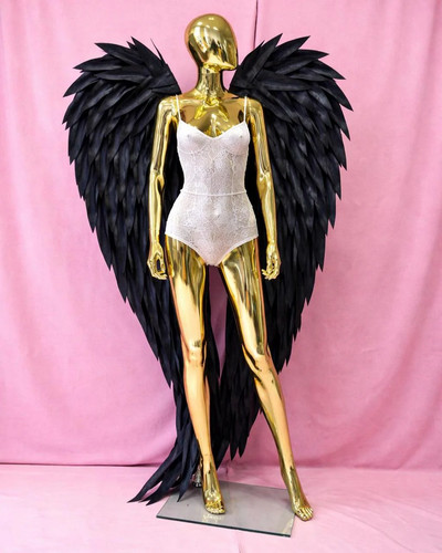 Large black angel wings gothic - large,
