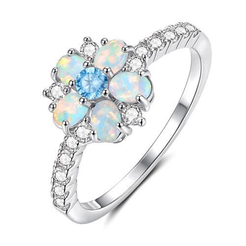 Opal engagement rings - opal, 14k