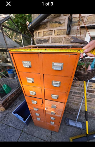 Orange metal drawer - orange, 14-drawer