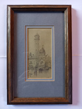 Oak-framed antique drawing of