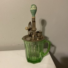 green depression glass pitcher