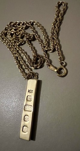 Solid gold ingot pendant - ingot,