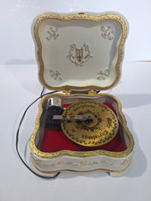 Mr. Christmas Porcelain White Jewel Box Symphonium Music Box w/White Xmas Disc