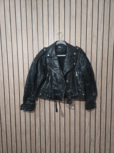 Zara black cropped - zara, faux
