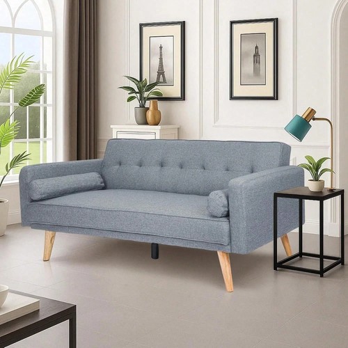 Grey fabric sofa bed - grey, 3