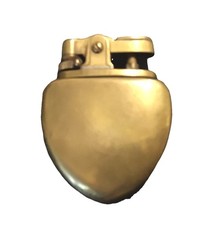 Vintage BRASS HEART SHAPED  Lighter NO GAS OR FLINT  2” x 1.5” x 0.25” 1950’s