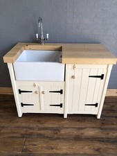 Pine Freestanding Kitchen Belfast Butler Sink Unit Cupboard Rustic Shabby Chic