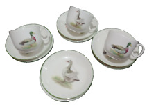 Heron Cross Style  Duck Goose Trios 3 Cups 4 Saucers 4 Plates Royal Doulton?