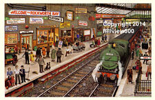 Steam Train in Railway Station - Signed Limited Edition Print, Lewis C Bennett