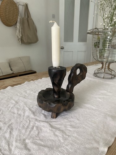Vintage wooden rustic candle - vintage,