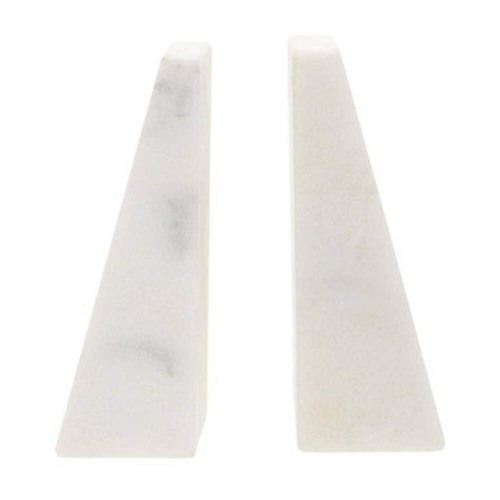 Set white marble bookends - of,