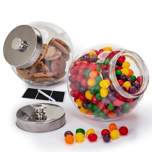 Large glass cookie jars set - jars, of