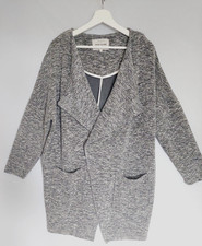 River Island Womens Jacket UK 10 Grey Marl Stretch Jersey Waterfall Front Pocket