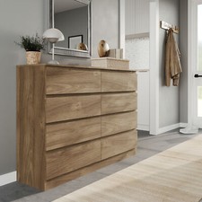 Wide wooden chest drawers - wooden,