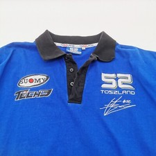 JAMES TOSELAND "52" Embroidered Moto Racing Polo Style Top Autographed Size XXL