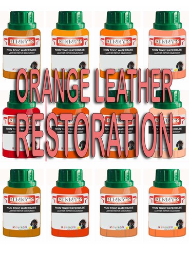 Orange leather restoration - orange,