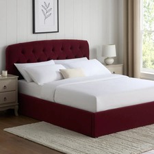 Dusk Hebden Berry Velvet Double Size Ottoman Storage Bed