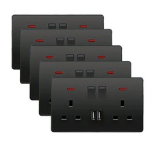 1/5PC Double Wall Plug Socket