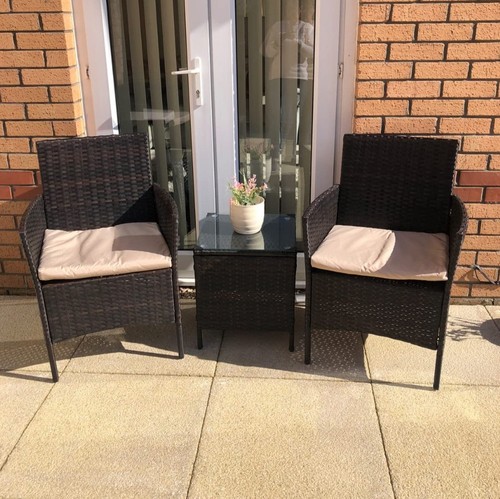 Seater rattan bistro set - 2,