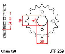 JT Sprockets JTF259.15 Steel Front Sprocket For Honda CD125 TC Benly 1982-85