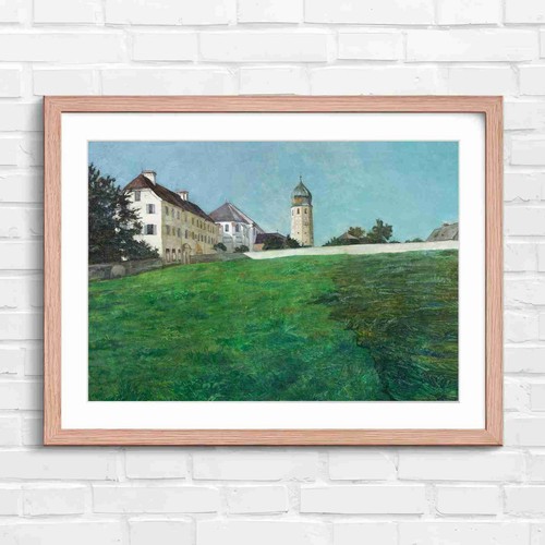 Green countryside with tower - countryside,