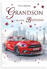 Regal Publishing Traditional Birthday Card Grandson - 9 x 6 inches,Grey
