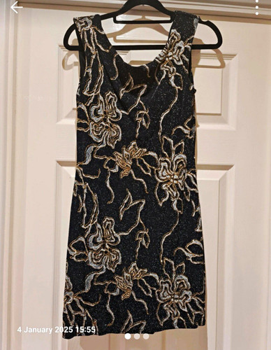 Evita black gold floral - evita, black/gold