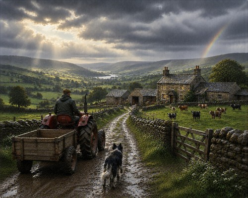 Border collie sunrise art - border,