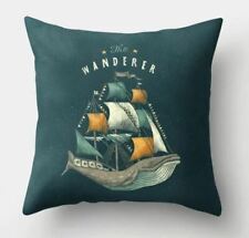  Sugar Skull Tattoo  Pillow Cushion Cover steampunk Pirate fishing whale