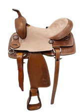 Western Leather Horse Barrel Trail Hand tooled Saddle Tack Set & All Size .