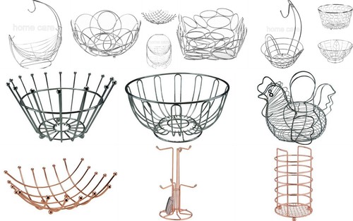 New chrome metal fruit basket - chrome,