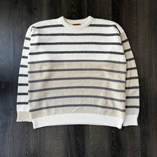 Mens Albam Chunky Knit Striped Heavyweight Colour Block Jumper