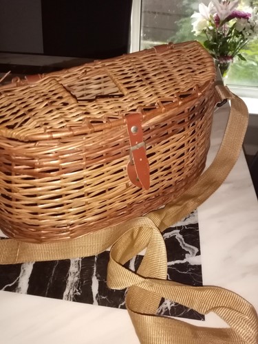 Wicker fishing basket creel - wicker,